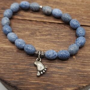 Sterling foot B2508 lapis lazuli all natural bracelet elements‎
